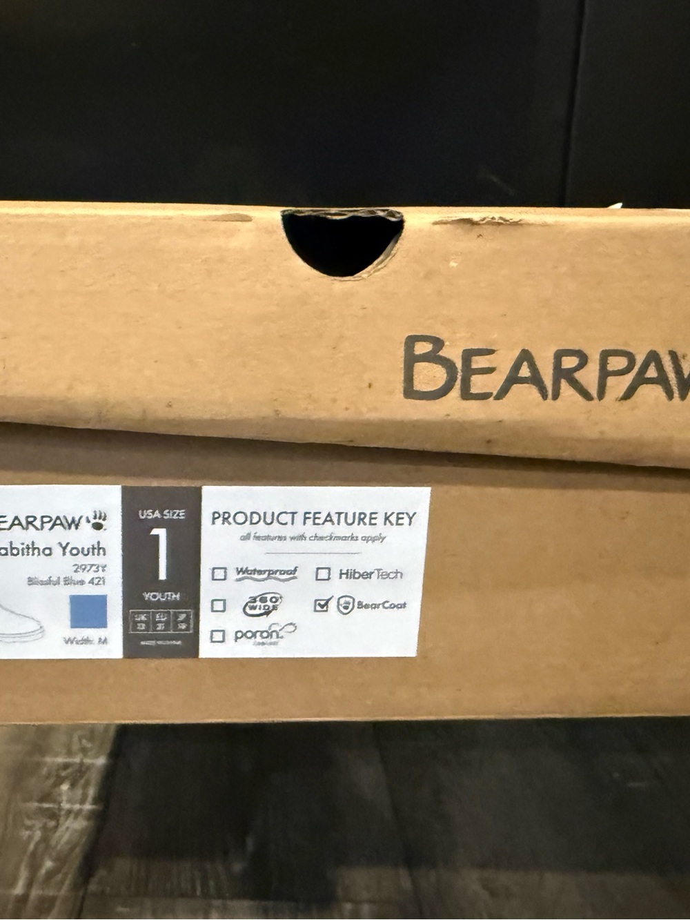New BEARPAW Light Blue Cozy Slippers size 1 - Picture 3 of 3